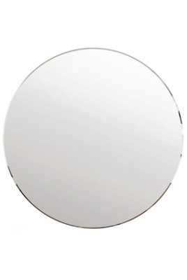 MirrorOutlet All Glass Bevelled Modern Design Round Mirror 100 x 100CM