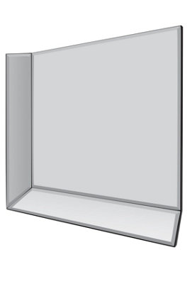 MirrorOutlet - All Glass Modern 8 Panel Tray design Wall Mirror 216 x 106cm (8ft1 x 3ft6)