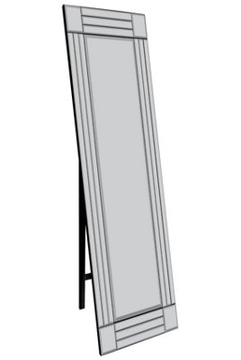 MirrorOutlet All Glass Modern Cheval Triple-Bevel Free Standing Mirror 170 x 58 CM