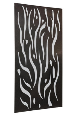 MirrorOutlet Amarelle Extra Large Metal Flame Decorative Garden Screen Mirror 120cm X 60cm