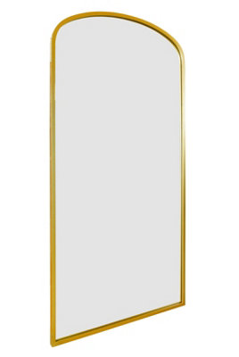 MirrorOutlet Angustus Gold Metal Framed Arched Full Length Wall Leaner Mirror 67"x33" (170x85CM)