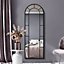 MirrorOutlet Arcus - Black Framed Arched Leaner / Wall Mirror 67" X 24" (170CM X 60CM)