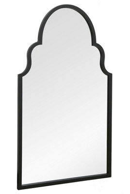 MirrorOutlet Arcus Black Metal Framed Arched Wall Mirror 41" X 24" (104CM X 61CM)