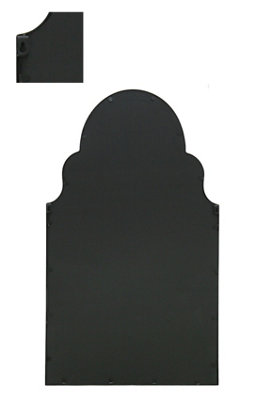 MirrorOutlet Arcus Black Metal Framed Arched Wall Mirror 41" X 24" (104CM X 61CM)