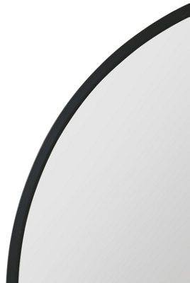 MirrorOutlet Arcus Black Metal Framed Arched Wall Mirror 49" X 35" (125CM X 90CM)
