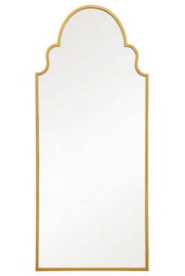 MirrorOutlet  Arcus - Gold Framed Arched Leaner / Wall Mirror 79" X 33" (200CM X 85CM)