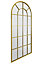 MirrorOutlet Arcus - Gold metal Arched Window Leaner / Wall Mirror 71" X 33.5" (180x85CM)