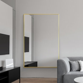 MirrorOutlet Artus - Gold Aluminium Edged Wall Mirror 47" X 31" (120 CM X 80 CM)