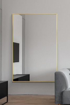 MirrorOutlet Artus - Gold Aluminium Edged Wall Mirror 47" X 31" (120 CM X 80 CM)