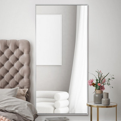 MirrorOutlet Artus - Silver Aluminium Edged Full Length Wall Leaner Mirror 68" X 33" (174CM X 85CM)