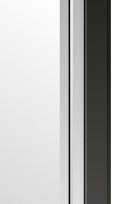 MirrorOutlet Ashton Black Double Bevel Free Standing Cheval Dress Mirror 5ft7 x 1ft11, 170cm x 58cm