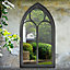 MirrorOutlet Black Somerley Chapel Arch Garden Mirror 112 x 61 CM