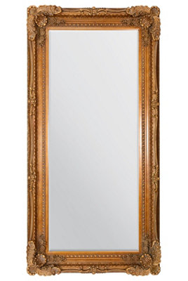 MirrorOutlet Carved Louis Gold Antique Style Dress Mirror 175 x 89