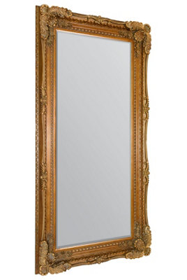 MirrorOutlet Carved Louis Gold Antique Style Dress Mirror 175 x 89