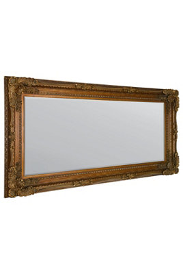 MirrorOutlet Carved Louis Gold Antique Style Dress Mirror 175 x 89