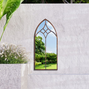 MirrorOutlet Chelsea Metal Arch shaped Decorative Gothic Effect Garden Mirror 100cm X 49cm