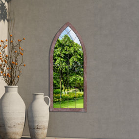 MirrorOutlet Chelsea Metal Arch shaped Decorative Gothic Effect Garden Mirror 109cm X 51cm