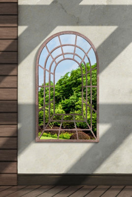 MirrorOutlet Chelsea Metal Arch shaped Decorative Gothic Effect Garden Mirror 77cm X 50cm