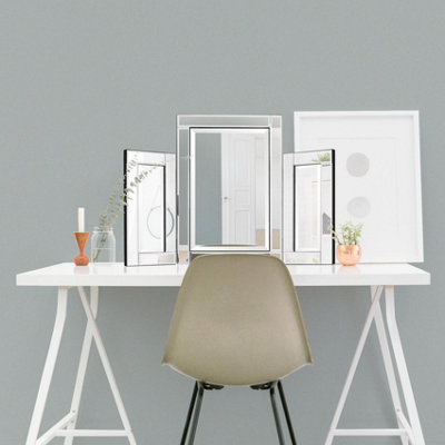 MirrorOutlet Cherwell Silver Glass Dressing Table Mirror 56 x