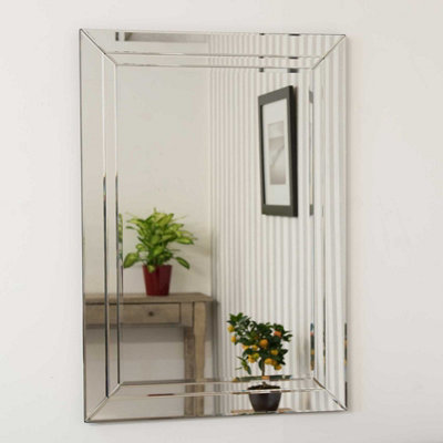 MirrorOutlet Cranbury All Glass Large Wall Mirror 100 x 70 CM DIY at B&Q