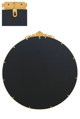 MirrorOutlet Crown - Gold Metal Framed Circular Round  Wall Mirror 39" X 39" (100x100CM)