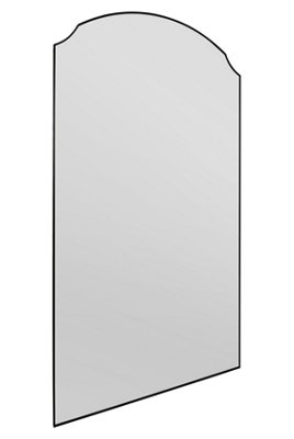 MirrorOutlet Curva - New Black Edged Dual Arch Curved Edge Leaner and Wall Mirror 63"x35" (160cm X 90cm)