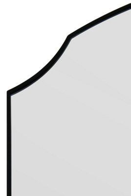 MirrorOutlet Curva - New Black Edged Dual Arch Curved Edge Leaner and Wall Mirror 63"x35" (160cm X 90cm)