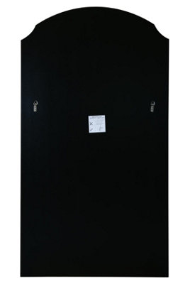 MirrorOutlet Curva - New Black Edged Dual Arch Curved Edge Leaner and Wall Mirror 63"x35" (160cm X 90cm)