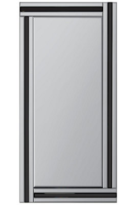 MirrorOutlet Dalton Black All Glass Full Length Mirror 174 x 85 CM