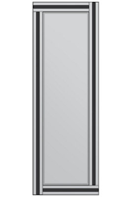MirrorOutlet Dalton Black Triple Bevel Free Standing Cheval Dress Mirror 5ft7 x 1ft11, 170cm x 58cm
