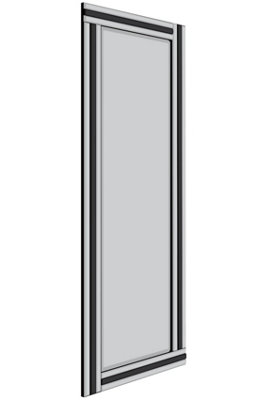 MirrorOutlet Dalton Black Triple Bevel Free Standing Cheval Dress Mirror 5ft7 x 1ft11, 170cm x 58cm