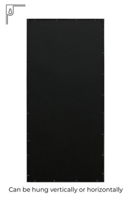 MirrorOutlet Fenestra - Black Contemporary Wall and Leaner Mirror 71" X 33" (180 x 85CM)