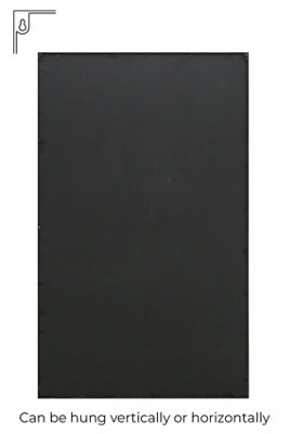 MirrorOutlet Fenestra - Black Contemporary Wall and Leaner Mirror 71" X 43" (180 x 110CM)