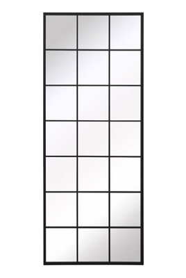 MirrorOutlet Fenestra - Black Modern Window Leaner / Wall Mirror 79" X 31" (200CM X 80CM)