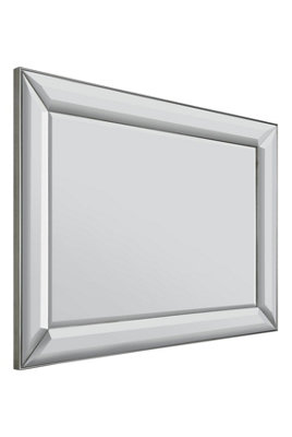 MirrorOutlet Frameless Large Venetian Modern Wall Mirror 109 x 78 cm 3ft7 x 2ft7