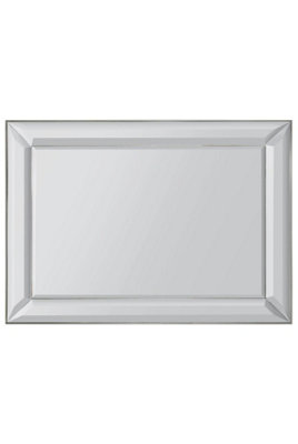 MirrorOutlet Frameless Large Venetian Modern Wall Mirror 109 x 78 cm 3ft7 x 2ft7