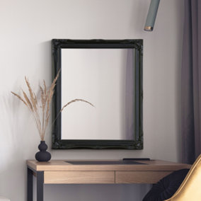 MirrorOutlet Fraser Black Small Beaded Mirror 61 x 51cm