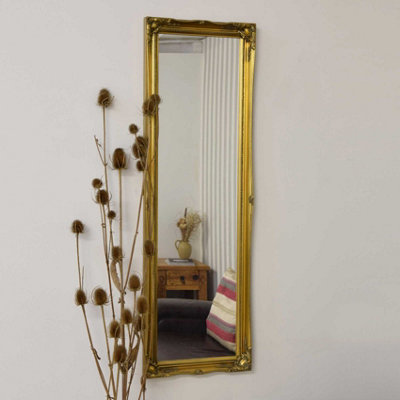 MirrorOutlet Fraser Gold Beaded Dress Mirror 122 x 41 CM