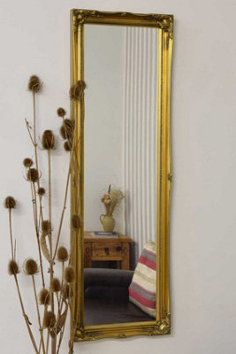 MirrorOutlet Fraser Gold Beaded Dress Mirror 122 x 41 CM