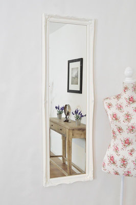MirrorOutlet Fraser White Beaded Dress Mirror 122 x 41 CM