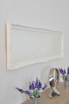 MirrorOutlet Fraser White Beaded Dress Mirror 122 x 41 CM