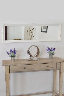 MirrorOutlet Fraser White Beaded Dress Mirror 122 x 41 CM