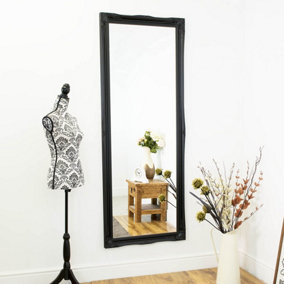MirrorOutlet Hamilton Black Shabby Chic Design Full Length Mirror 198 x 76cm
