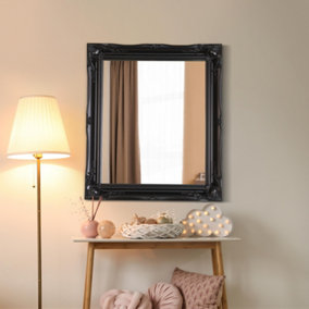 MirrorOutlet Hamilton Black Shabby Chic Design Small Mirror 76 x 66cm
