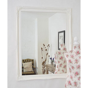 MirrorOutlet Hamilton Black Shabby Chic Design Wall Mirror 117 x 91cm