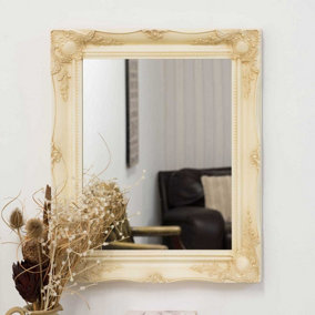 MirrorOutlet Hamilton Cream Shabby Chic Design Accent Mirror 66 x 56 CM