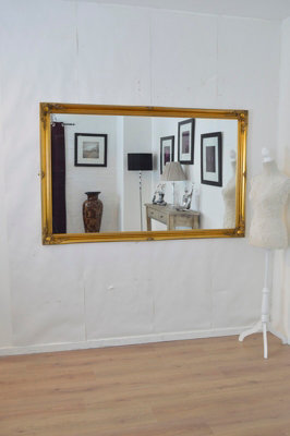 MirrorOutlet Hamilton Vintage Gold Antique Design Leaner Mirror 168 x 107cm