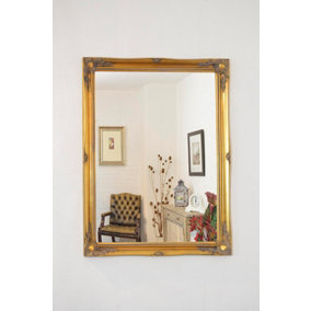 MirrorOutlet Hamilton Vintage Gold Antique Design Wall Mirror 116 x 90cm