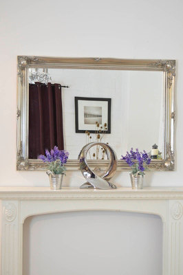 MirrorOutlet Hamilton Vintage Silver Antique Design Wall Mirror 107 x 76 CM