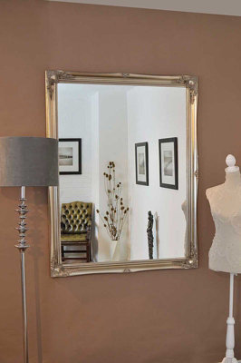 MirrorOutlet Hamilton Vintage Silver Antique Design Wide Wall Mirror 137 x 107cm